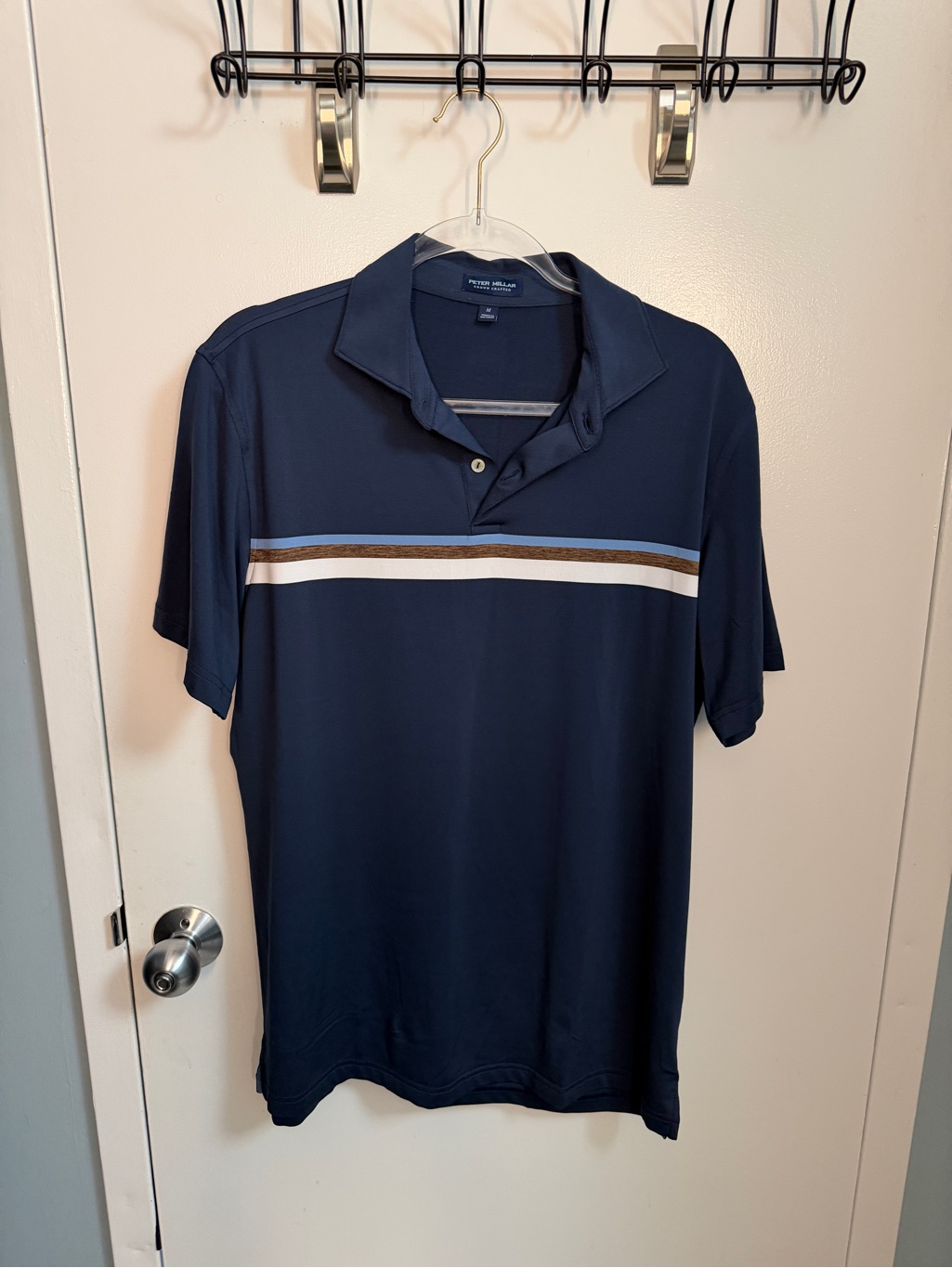 Peter Millar Crown Crafted Navy Blue Golf Polo Mf23xk10e